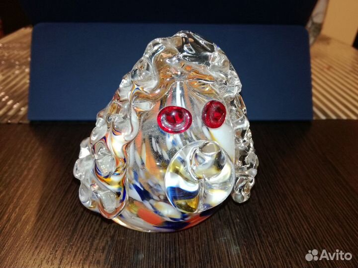 Собака пудель цветное стекло СССР