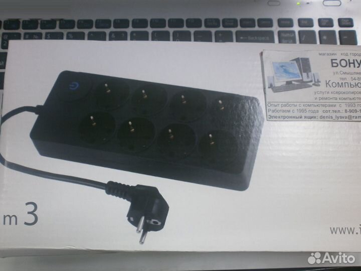 Сетевой фильтр 4 розетки и 3 USB