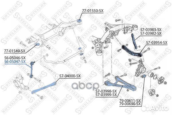 56-05047-SX тяга стабилизатора заднего праваяV