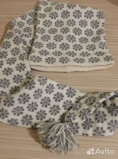 Шапка-шарф ручной работы 100 шерсть, Латвия