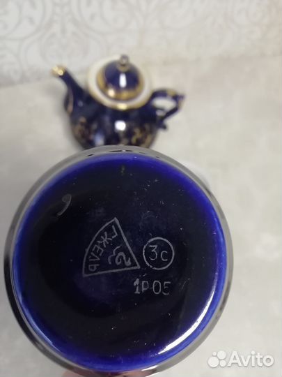 Гжель чайный набор чайник кружки сервиз