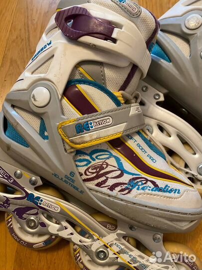 Ролики re: action раздвижные белые