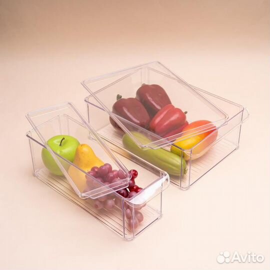 Органайзер контейнер для холодильника с крышкой