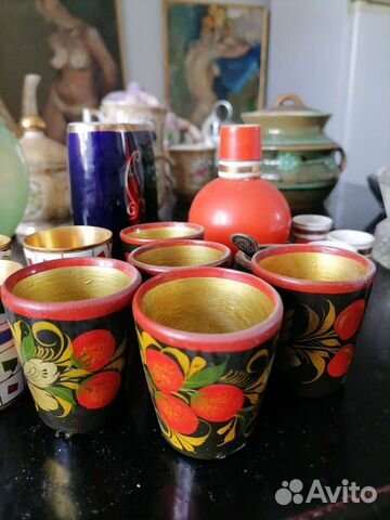 Стопки Хохлома деревянные СССР