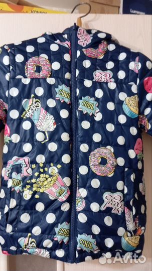 Куртка демисезонная двусторонняя для девочки 128