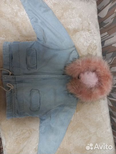 Джинсовая куртка с мехом
