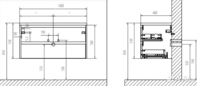 Тумба с раковиной BelBagno Kraft 100