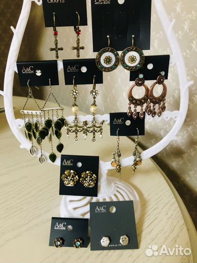 Серьги клипсы пусеты Норвегия (Arts&Crafts) премиу