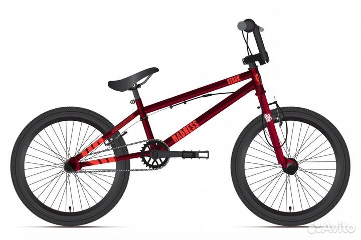 Велосипед StarkMadness BMX 3 бордовый/оранж/черный