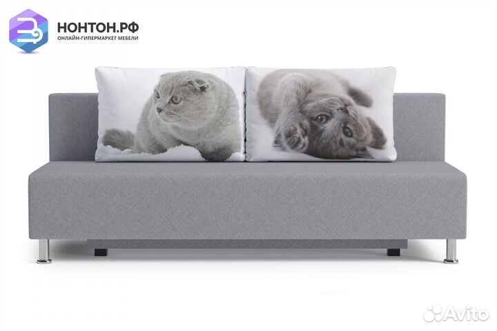 Диван еврокнижка Канна светло-серый