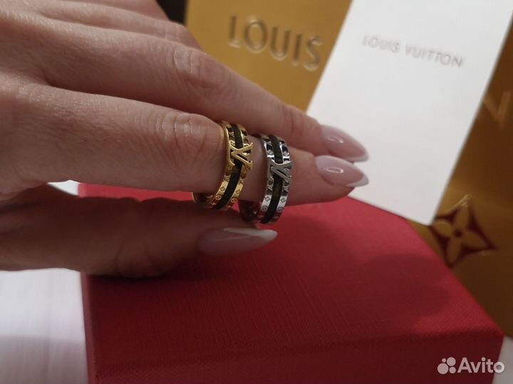 Кольцо Louis vuitton серебро золото