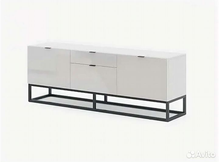 Новая белая тумба комод лофт на каркасе под тв