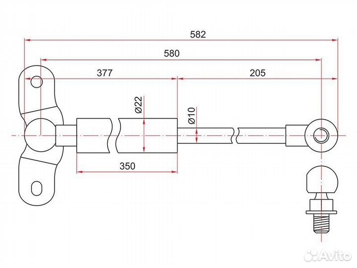 Амортизатор крышки багажника honda odyssey RA6 99