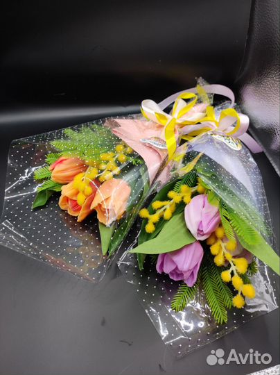 Букет тюльпанов из мыла