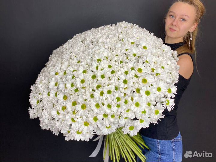 Букет 101 хризантема Доставка цветов хризантем 15