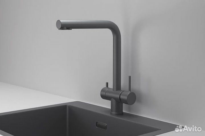 Смеситель для кухни granula (7011, графит матовый)