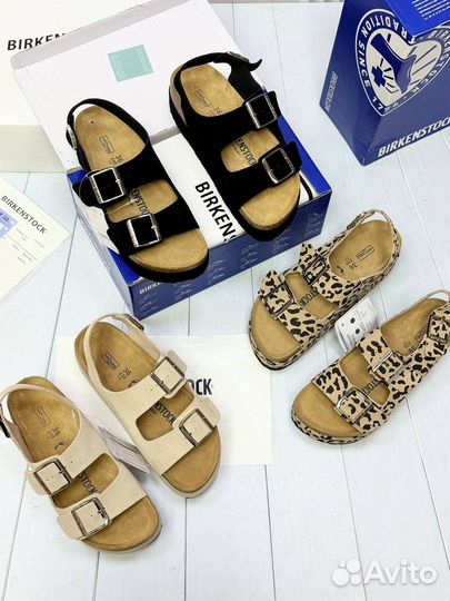 Замшевые сандалии Birkenstock 3 цвета