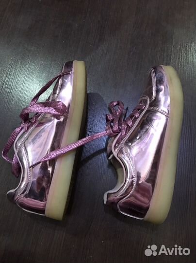 Кеды детские светящиеся, для девочек, 38 размер