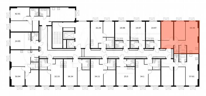 2-к. квартира, 57 м², 2/9 эт.