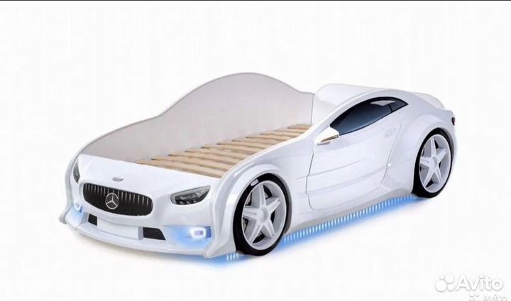 Детская кровать машина с матрасом