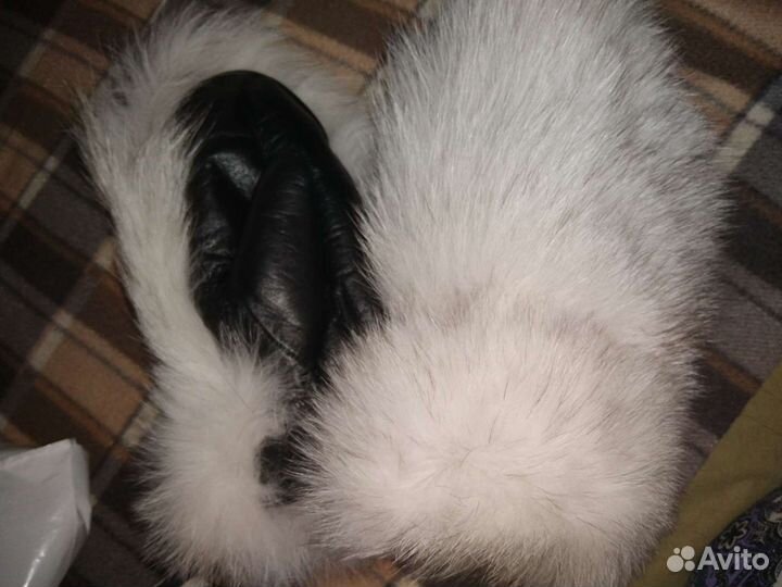 Варежки из натуральной кожи,меха