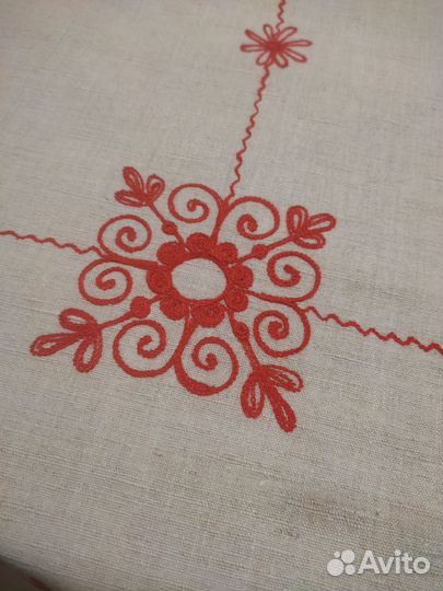 Скатерть льняная с вышивкой СССР