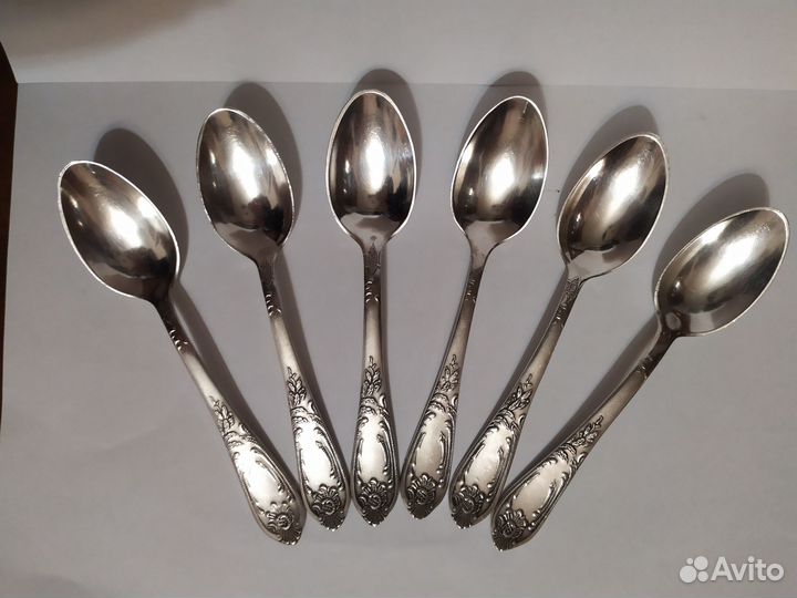 Чайные ложки 6 шт мнц зиш Посеребренные