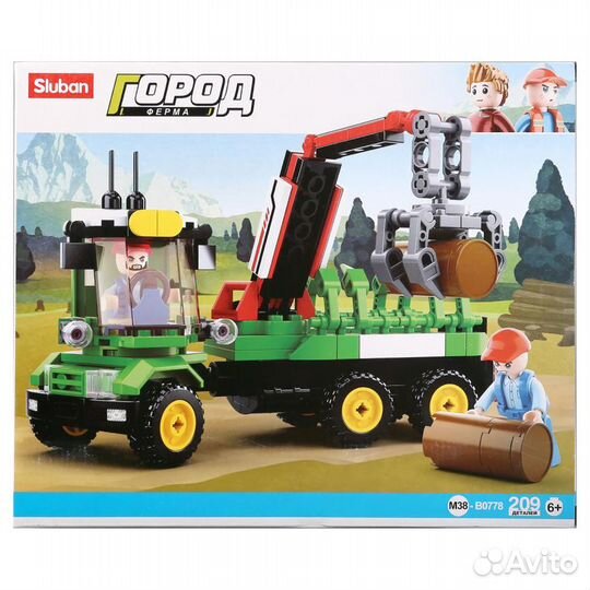 Конструктор пласт. машина с фигурками