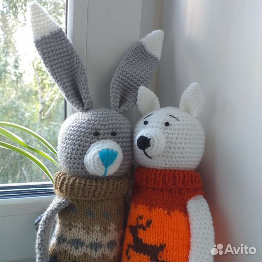 Мягкая игрушка заяц, волк