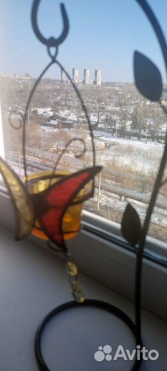 Подсвечник бабочка и цветок