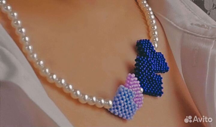Чекер с сердцами из бисер
