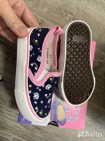 Слипоны для девочки новые, 21 размер