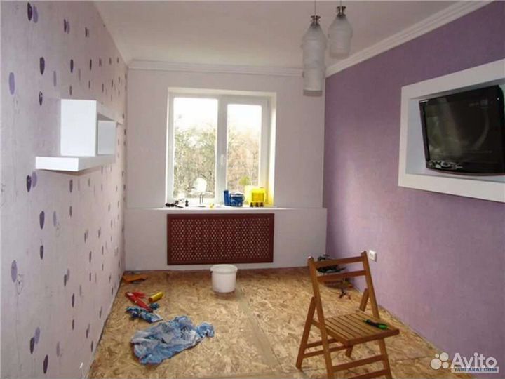 Ремонт квартир, поклейка обоев, шпатлевка и т. д