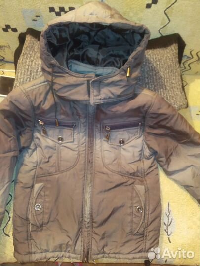 Теплые фирменные вещи на мальчика пакетом 140 см