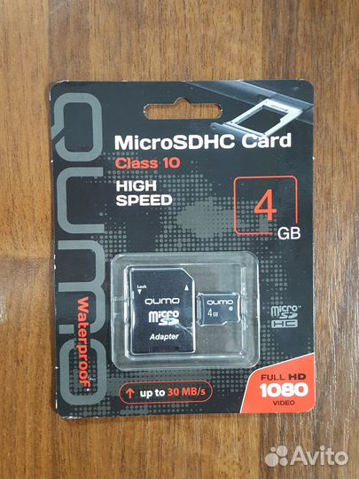 Карта памяти MicroSD 4GB qumo QM4gmicsdhc10