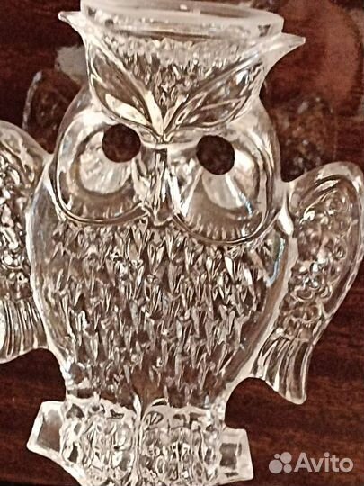Хрустальные подсвечники в форме совы