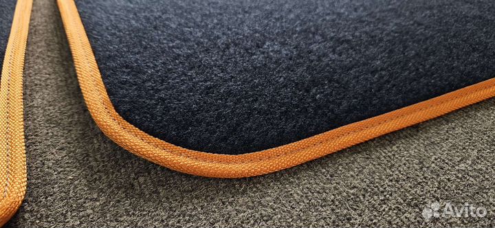 Автоковрики в багажник для газ-21-3, синие с оранж