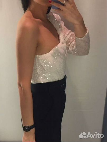 Топ блузка с пвйетками zara xs