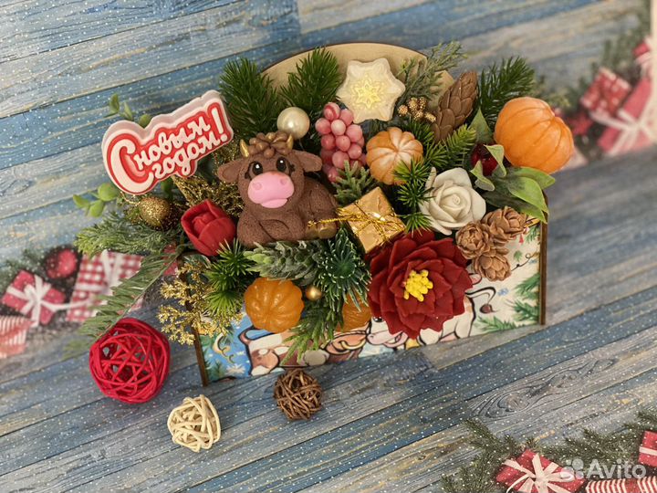 Букет, новогодний подарок, мыло