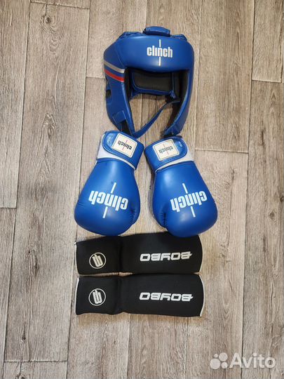 Боксерские перчатки 10 oz clinch/клинч синие