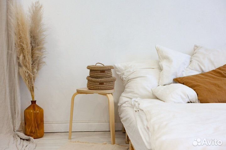 Корзина для хранения из джута ручная работа