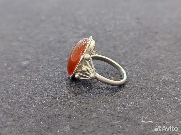 Кольцо мельхиоровое под янтарь размер 17