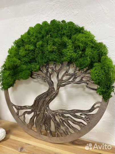 Панно. стабилизированный мох