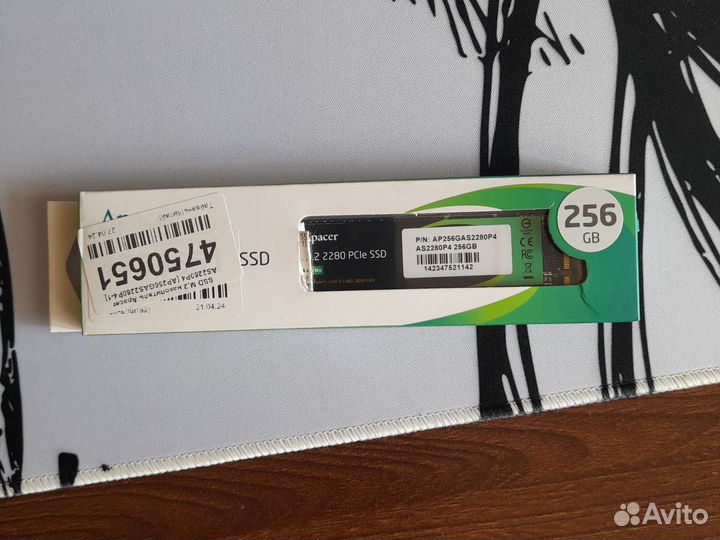 256 гб SSD M.2 NVMe накопитель Apacer AS2280P4
