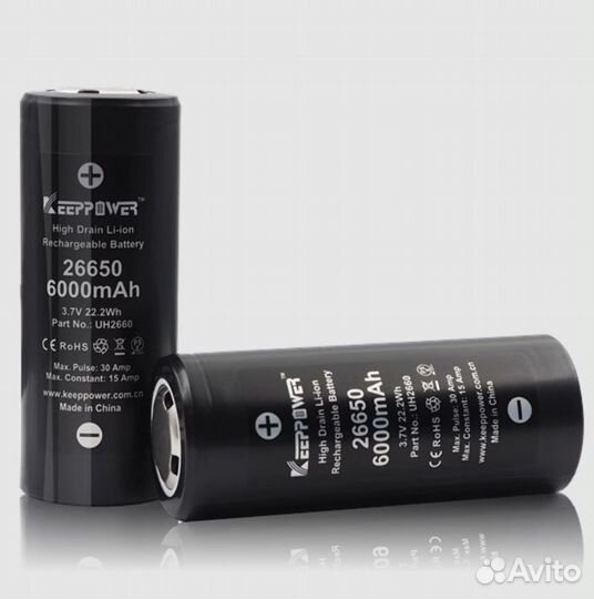 Аккумулятор Keeppower IMR 26650 3.7V 6000mAh 15A