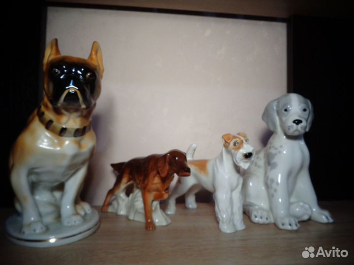Бульдог лфз фарфоровая статуэтка