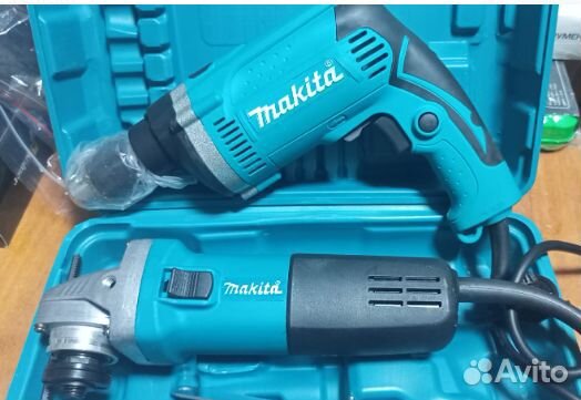 Набор инструментов Makita, дрель+ушм