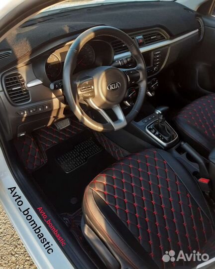 Чехлы Kia Rio4 / Solaris2 / Веста Bombastic красно