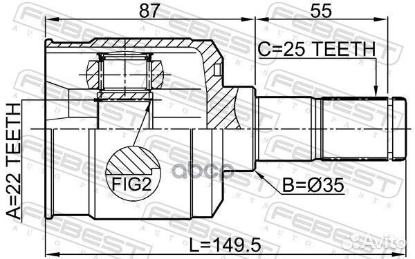 ШРУС внутренний задний 22x35x25 2211-sorr 2211sorr