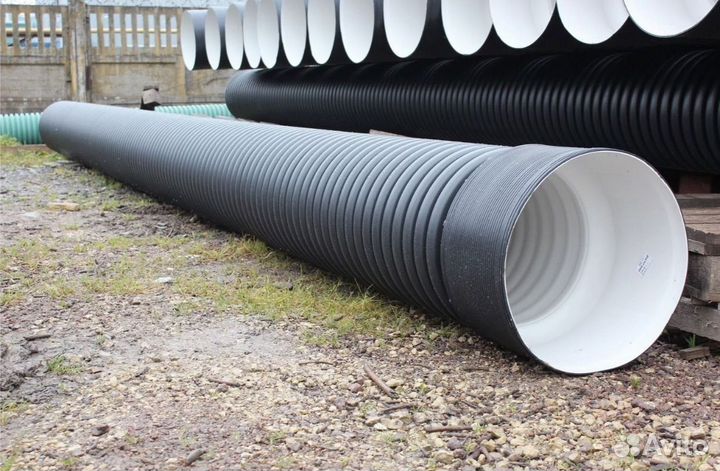 Труба пластиковая в канаву на заезд к участку 3-6